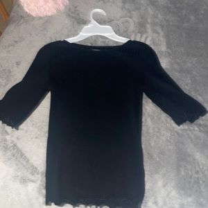 Girls Long sleeve ribbed black top
